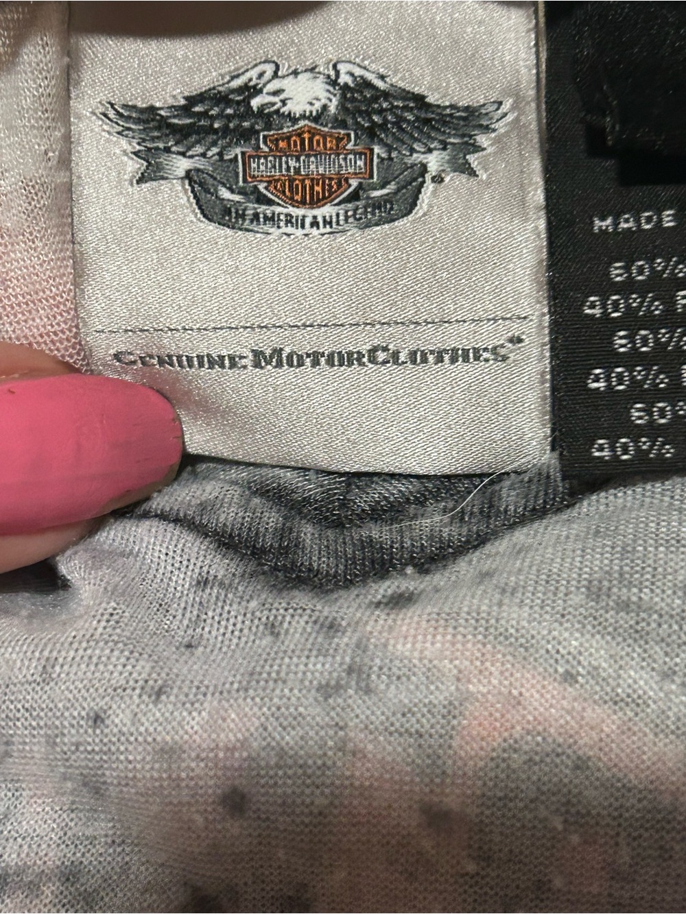Harley-Davidson Women's Distressed V-Neck Tee in White and Orange Accents NWOT - Picture 9 of 10